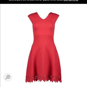 Ted Baker red sleeveless dress w/ bottom cut outs